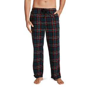 Men's Lucky Brand Plaid Fleece Sleep Pants S Green Red